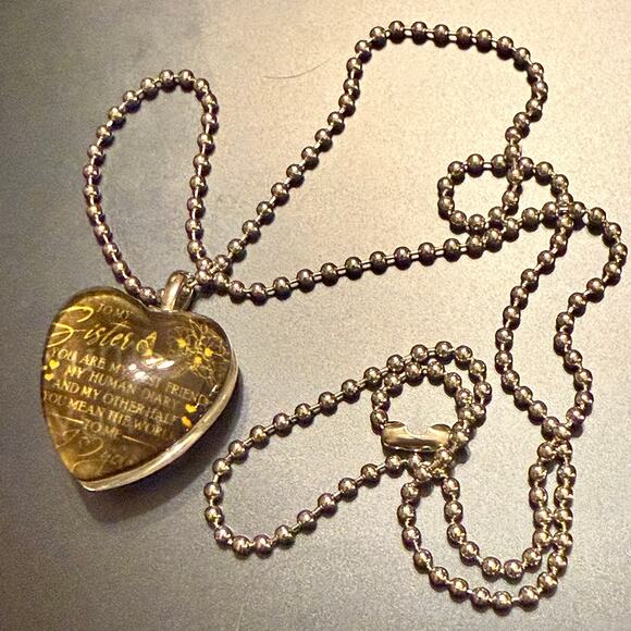 Sister Heart Shaped Double Sided Pendant - Picture 3 of 6